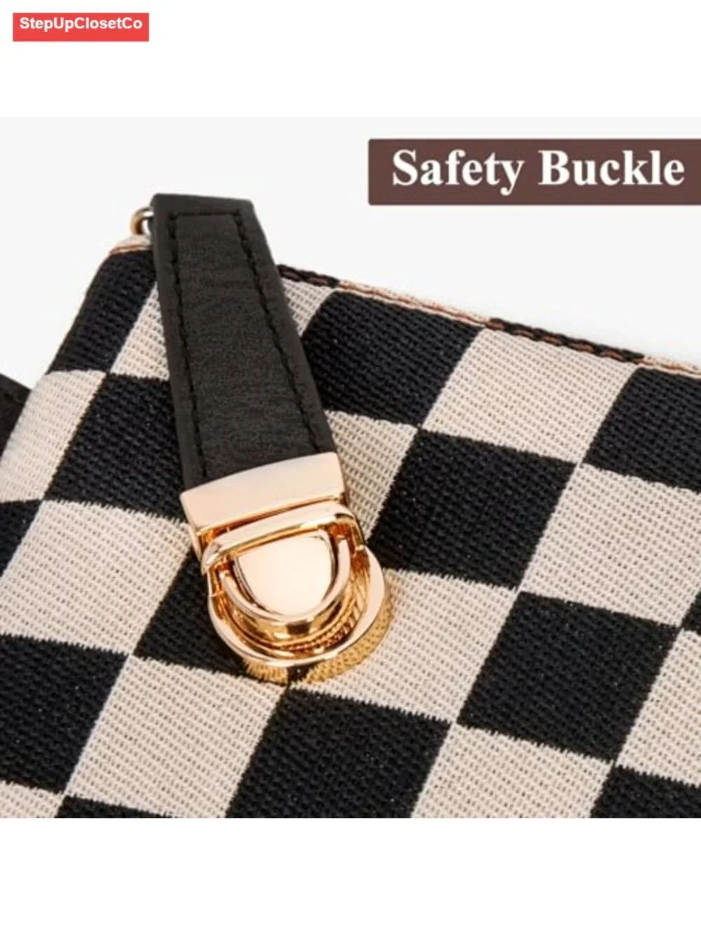 Small Checkered Wristlet Wallet with Detachable Strap, Lightweight and Portable